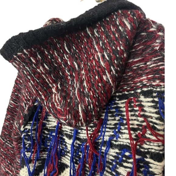 Isabel Marant H&M XS Wool Alpaca Oversized Fringe Chunky Cardigan Sweater Zip-Up - Picture 8 of 11